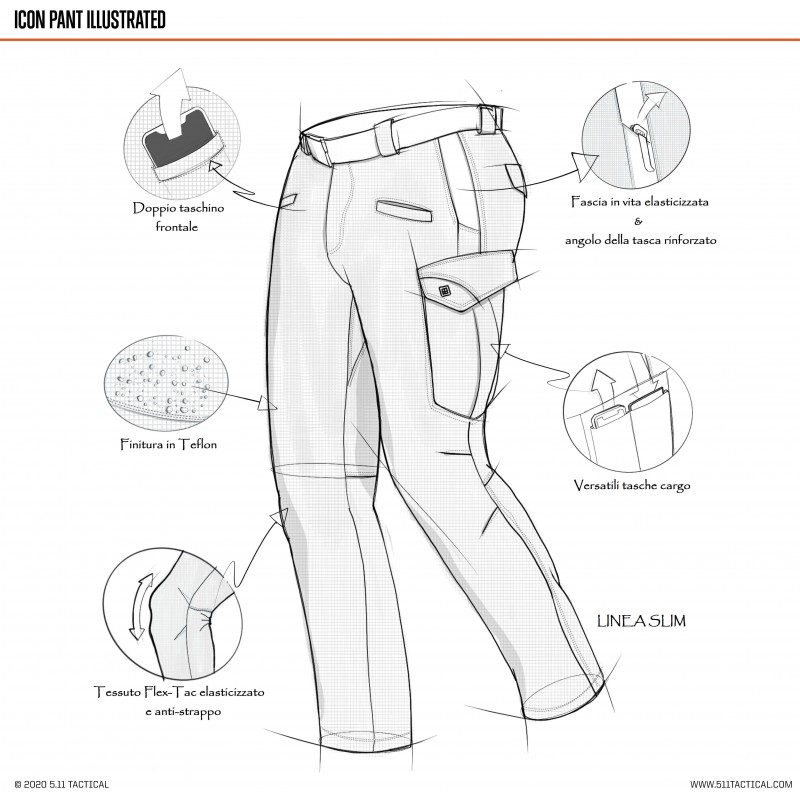 Pantaloni 5.11 Tactical Icon Pant (74521) | ripstop | teflon | Italia | Perugia | PUNTOZERO | Trekking