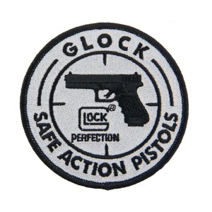 Patch ricamata Glock | senza velcro | ricamabile | armeria | Perugia | PUNTOZERO | Italia | gadget originale